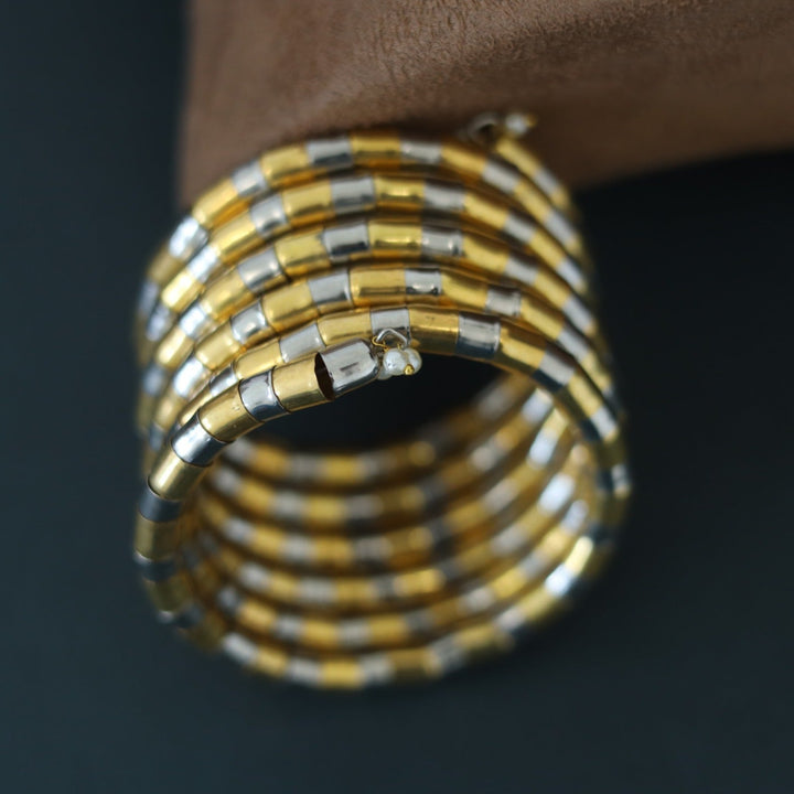 Nacala Dual Tone Spiral Bangle