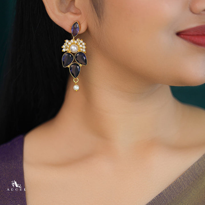 Magena Pearl Drop Glossy Stone Earring
