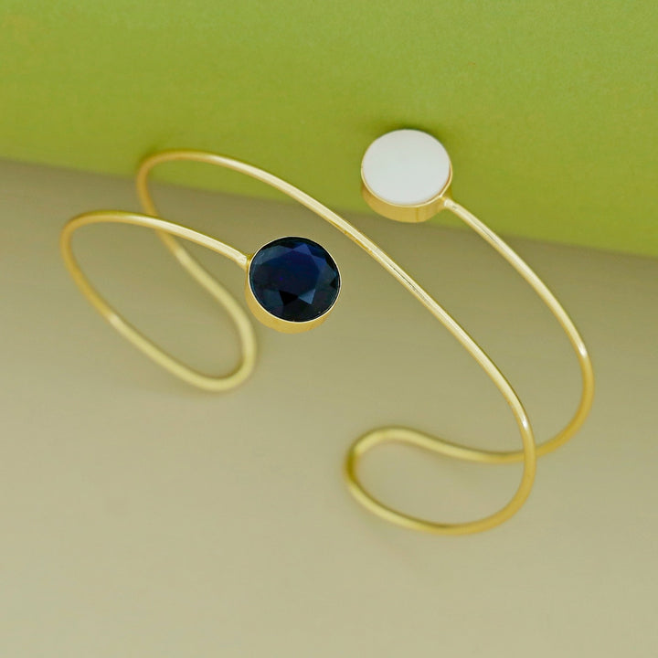 Kaniha Golden Glossy Stone Bangle