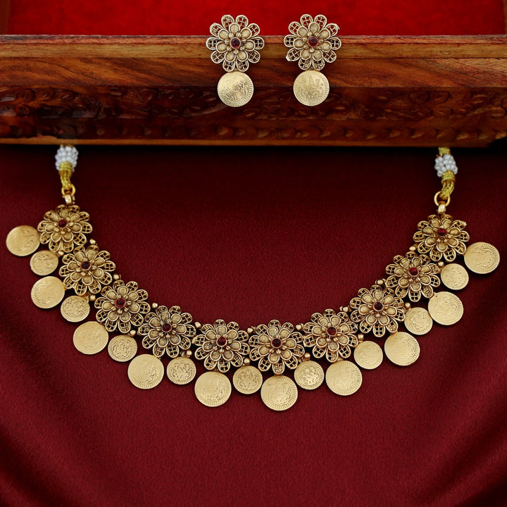 Vimala Flower Kashi Neckpiece With Earring