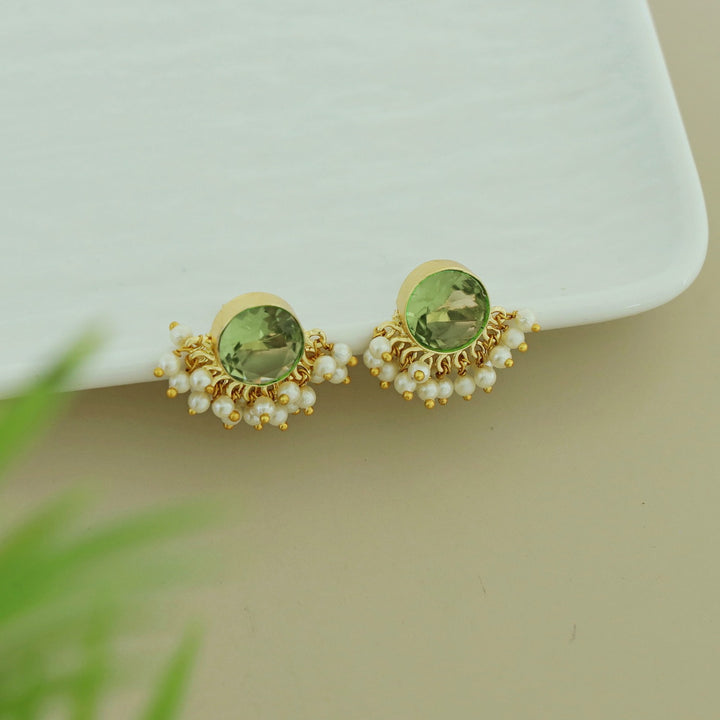 Kanval Glossy Half Pearl Earring