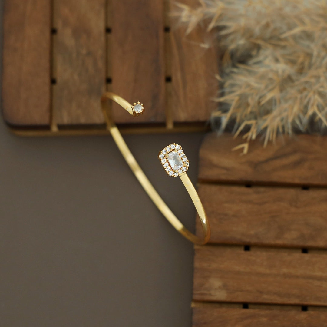 Golden AD Stone Square & Rectangle Bangle