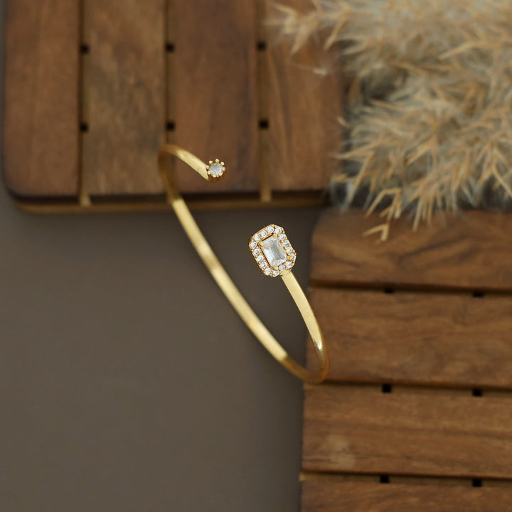 Golden AD Stone Square & Rectangle Bangle