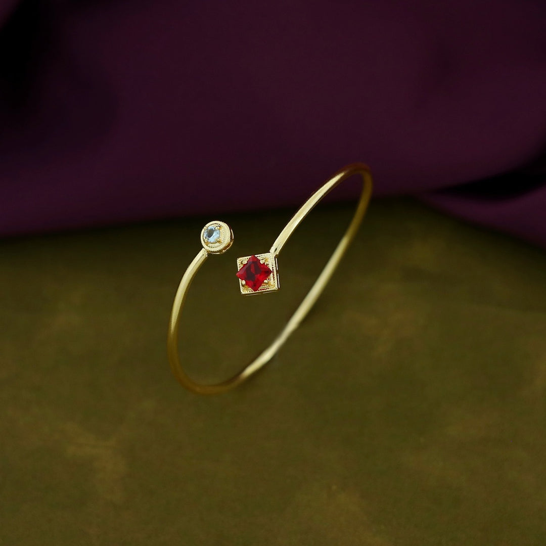 Rosey Golden Claw Glossy Stone Bangle