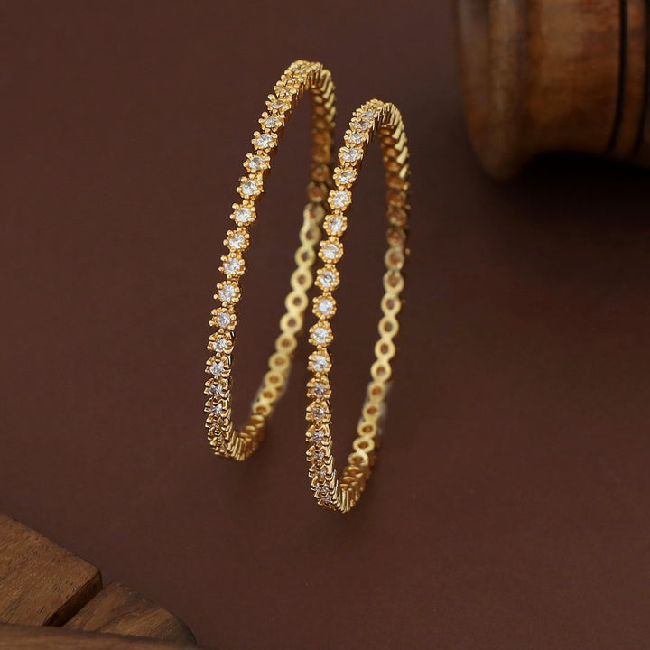 Yogita Golden Stone Bangle (Set Of 2)