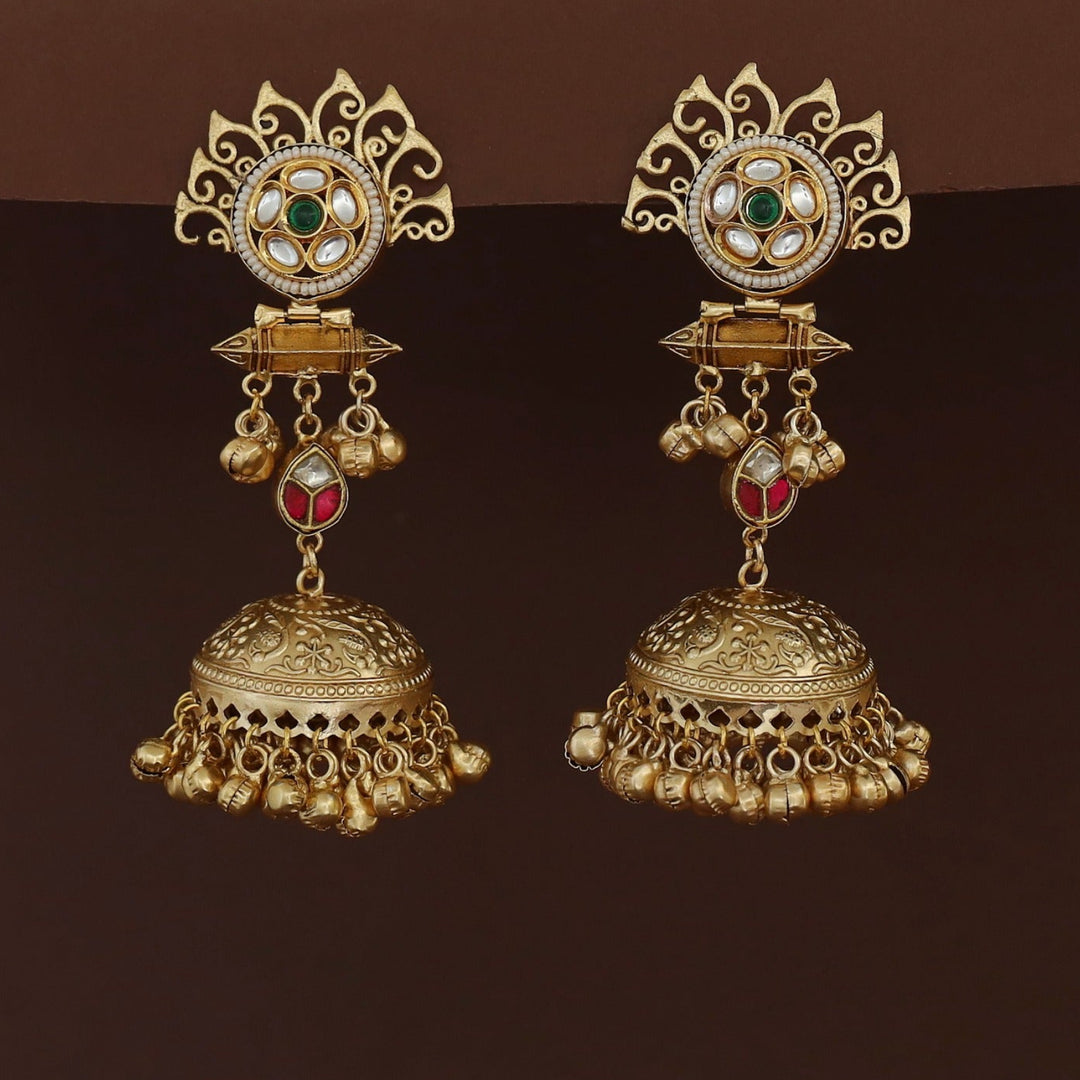 Tanika Golden Ghungroo Kashmiri Jhumka