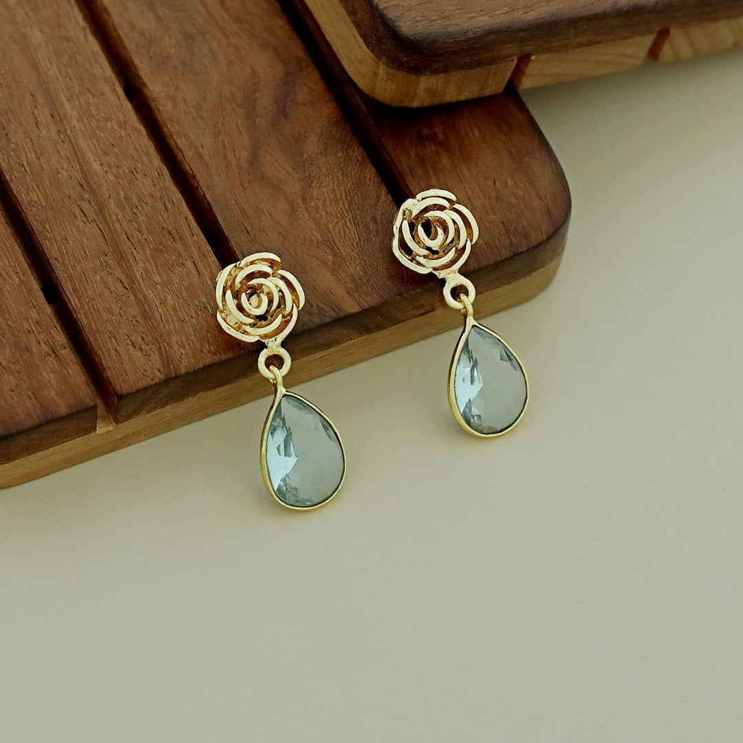 Rosette Drop Glossy Earring