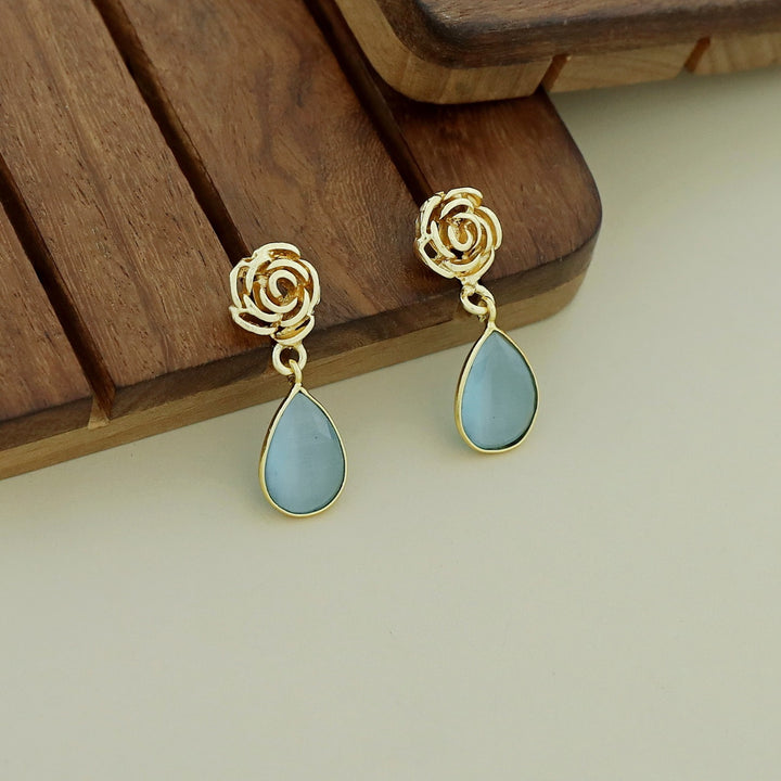 Rosette Drop Glossy Earring