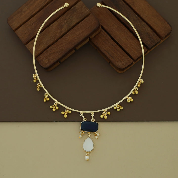 Golden Ghungroo Glossy Pearl Neck Cuff