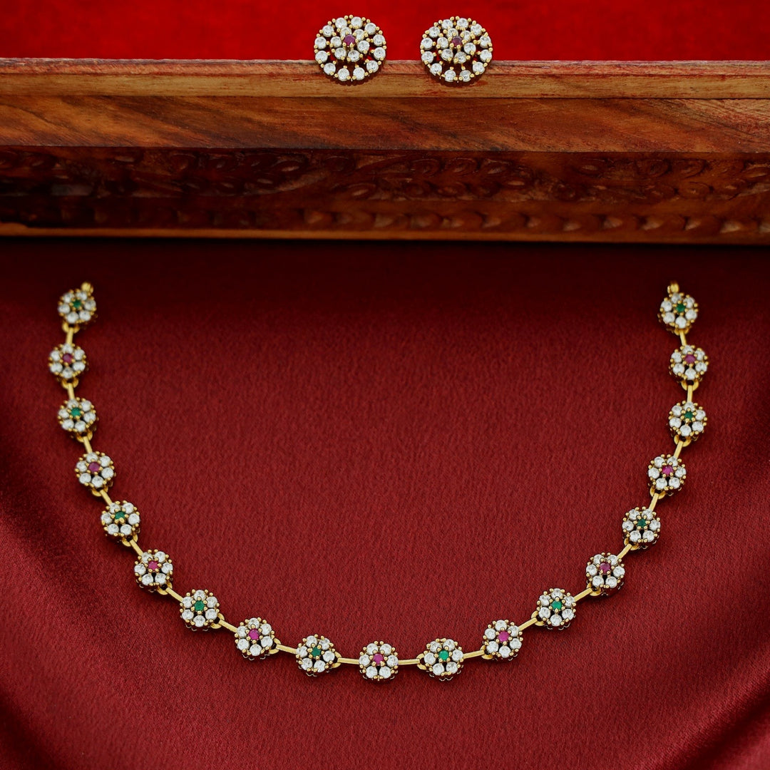Sayali Flower AD Neckpiece With Stud