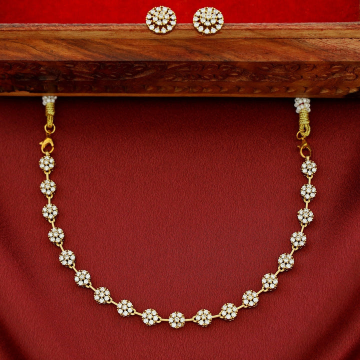 Sayali Flower AD Neckpiece With Stud