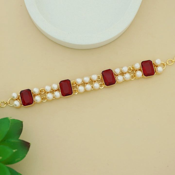 Aphros Pearl Rectangle Glossy Stone Choker