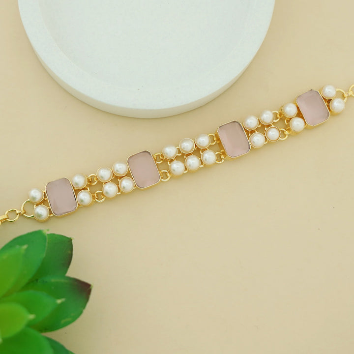 Aphros Pearl Rectangle Glossy Stone Choker