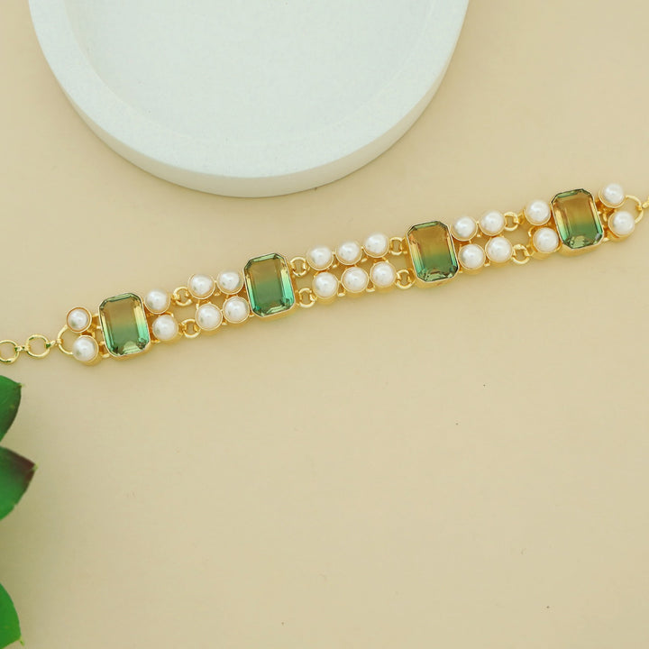 Aphros Pearl Rectangle Glossy Stone Choker