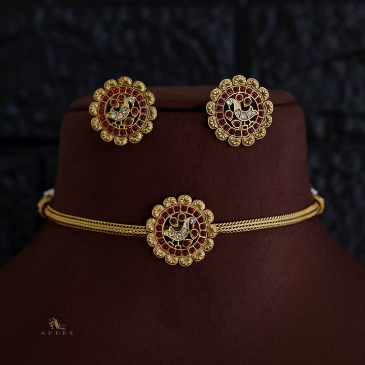 Pavitrika Bird Choker With Earring
