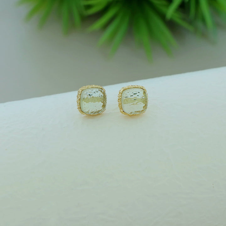 Textured Riana Square Stud