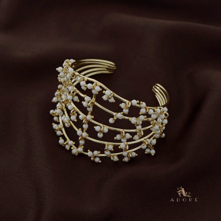 Amelia Five Layer Cluster Pearl Golden Bangle
