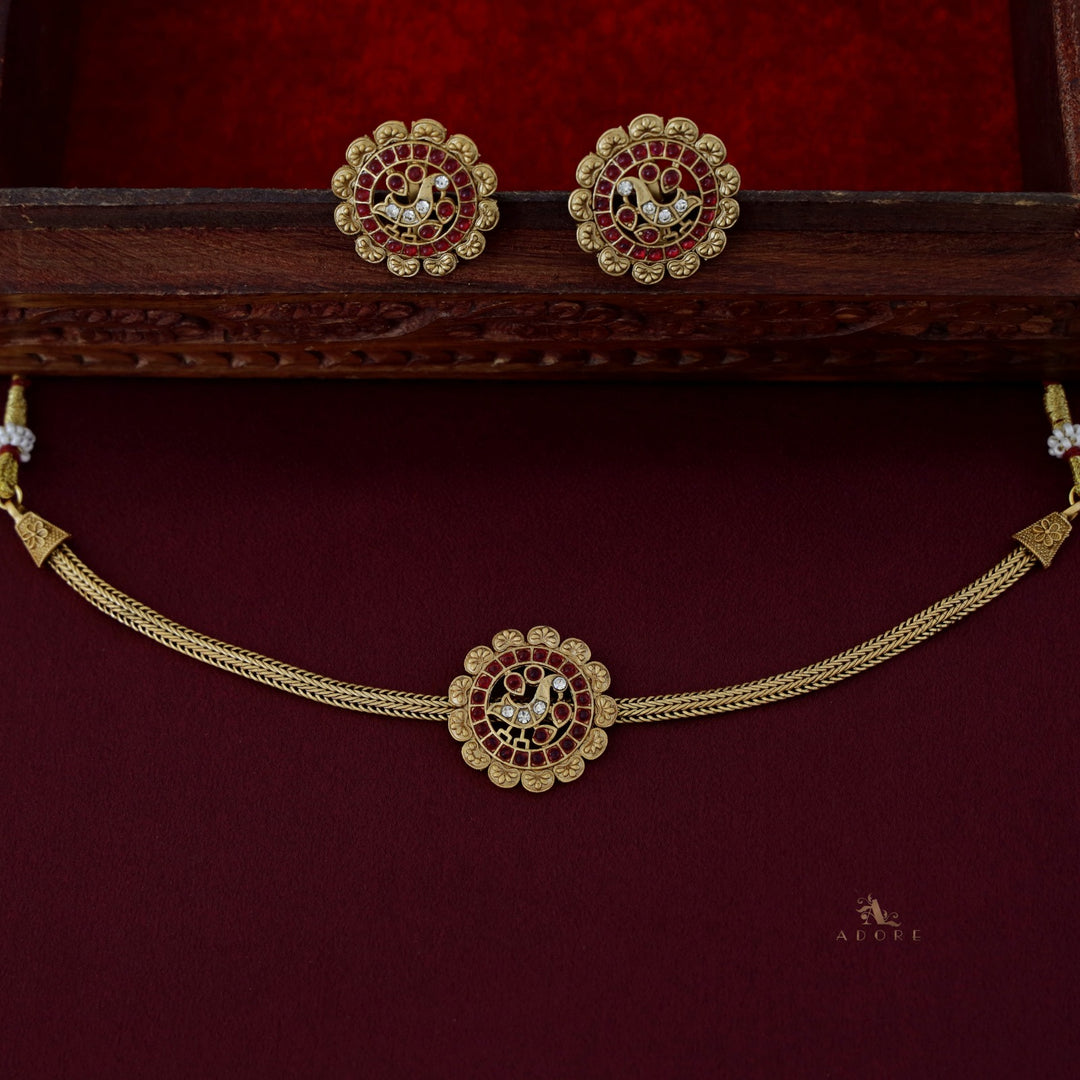 Pavitrika Bird Choker With Earring