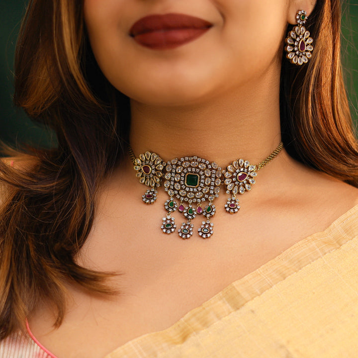 Premium Architha AD Twilight Choker with Earring