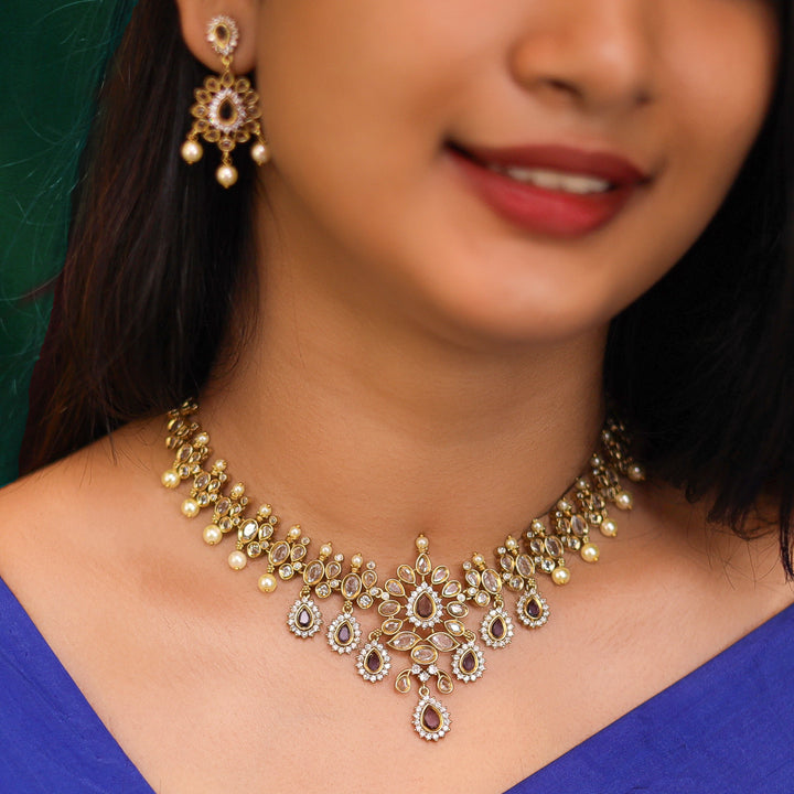 Tirtha Mistry Pearl Neckpiece with Earring