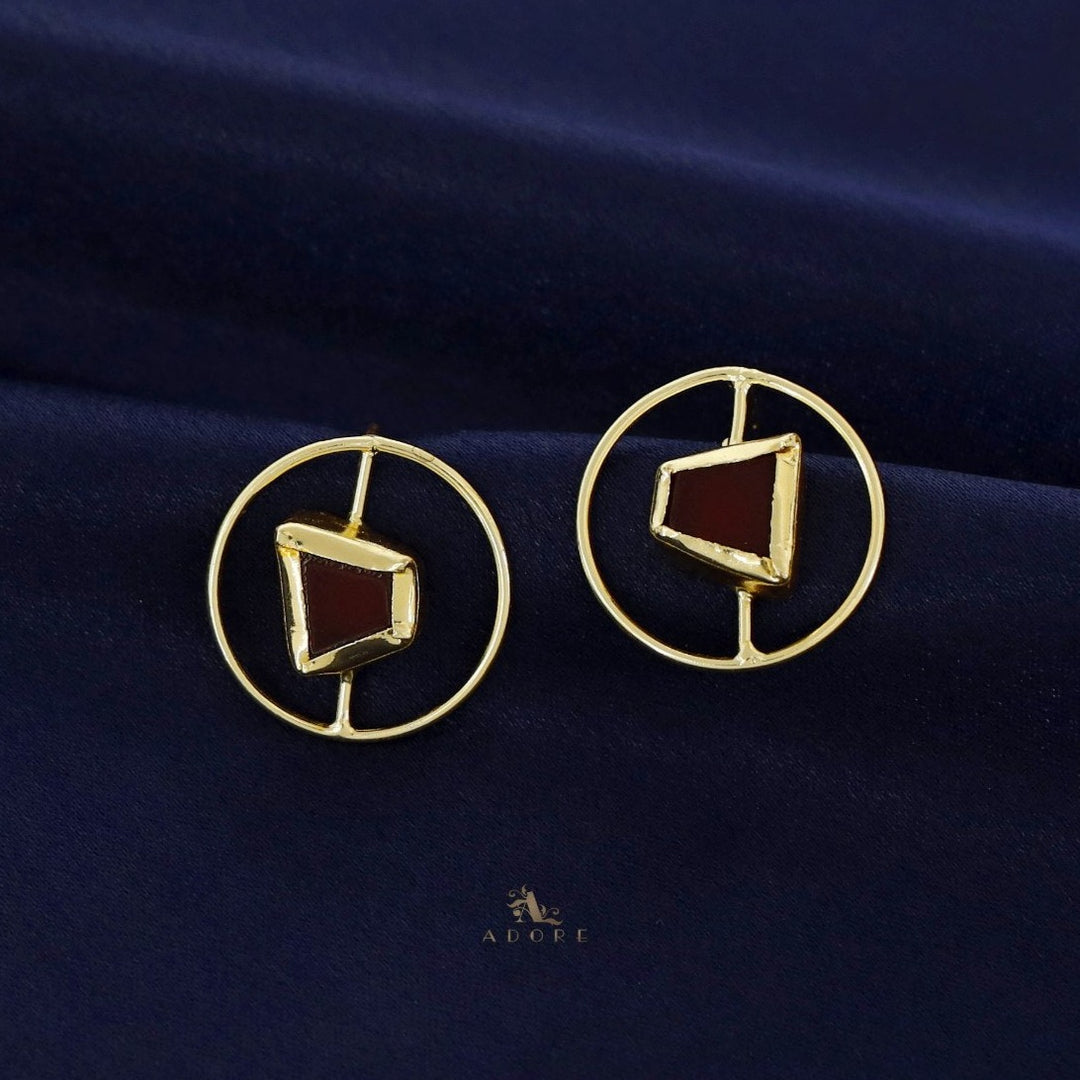 Laird Golden Circle Raw Stone Earring