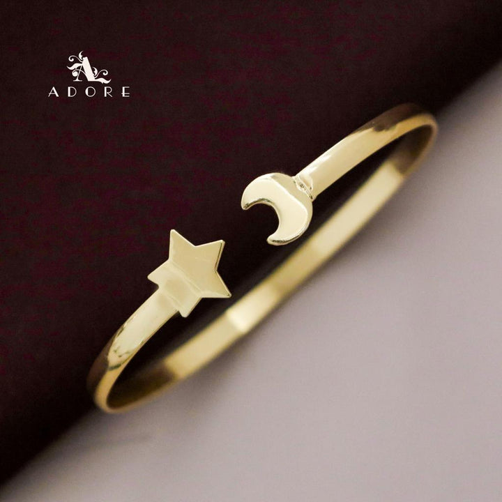 Golden Moon + Star Simple Bangle