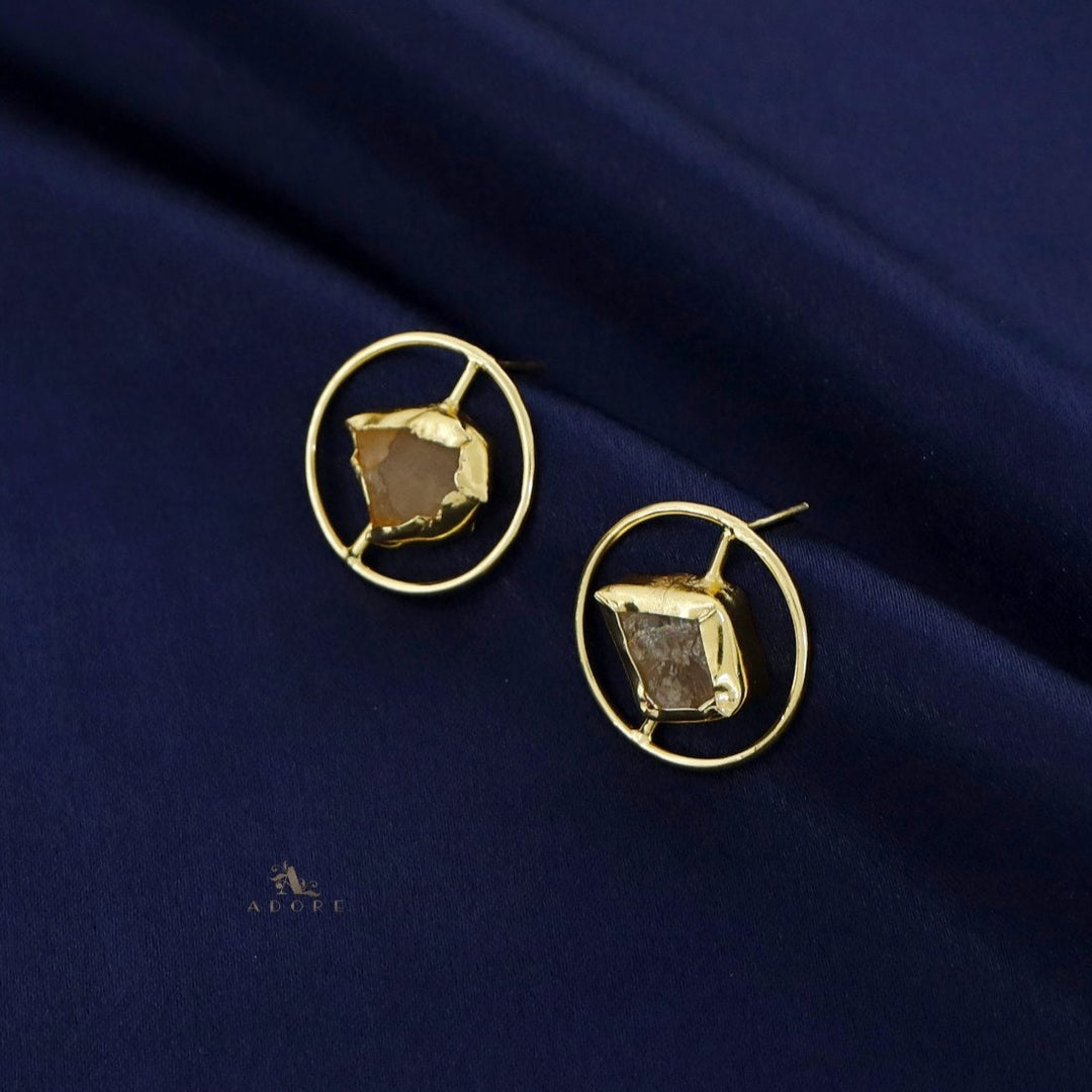 Laird Golden Circle Raw Stone Earring