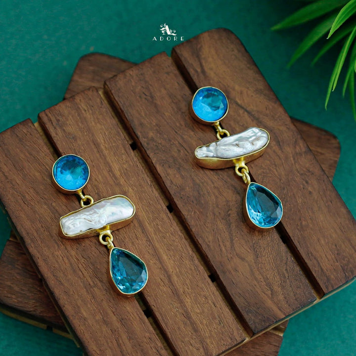 Seren Glossy Round Baroque Dew Drop Earring