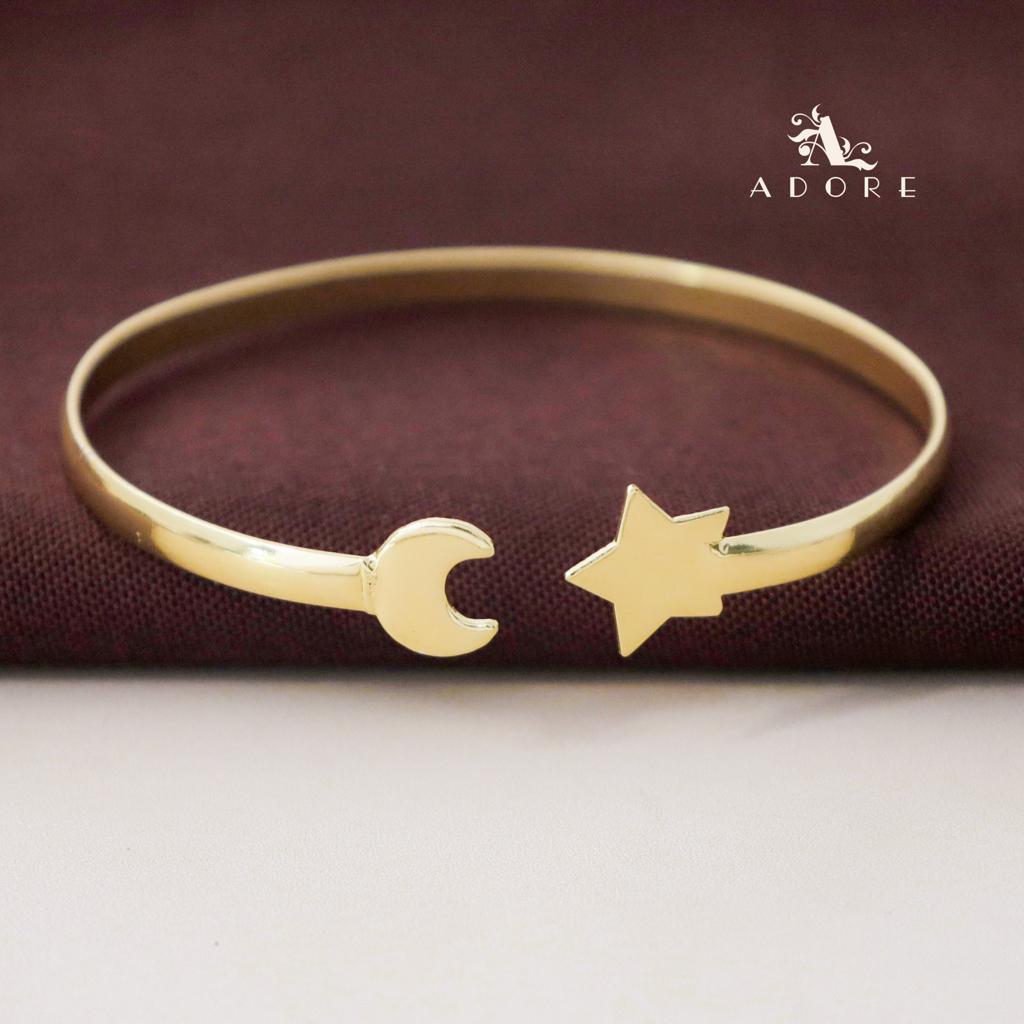 Golden Moon + Star Simple Bangle