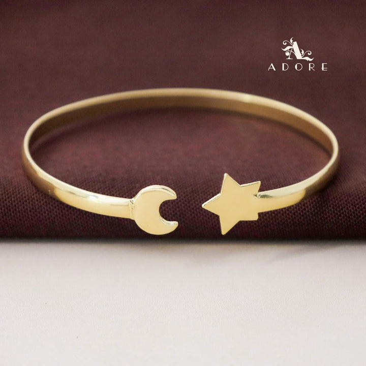 Golden Moon + Star Simple Bangle
