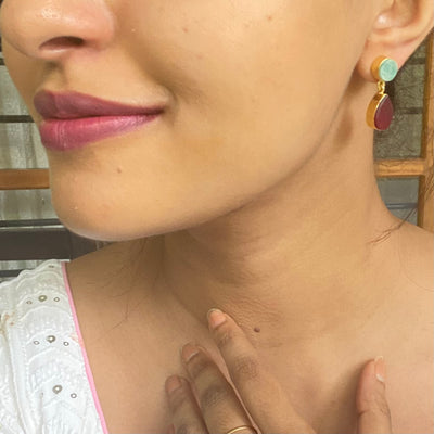 Multicolour Circle And Drop Earring