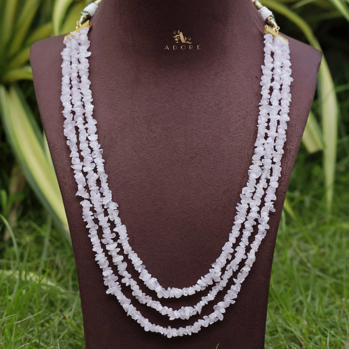 Lavendria 3 Layer Raw Stone Long Neckpiece