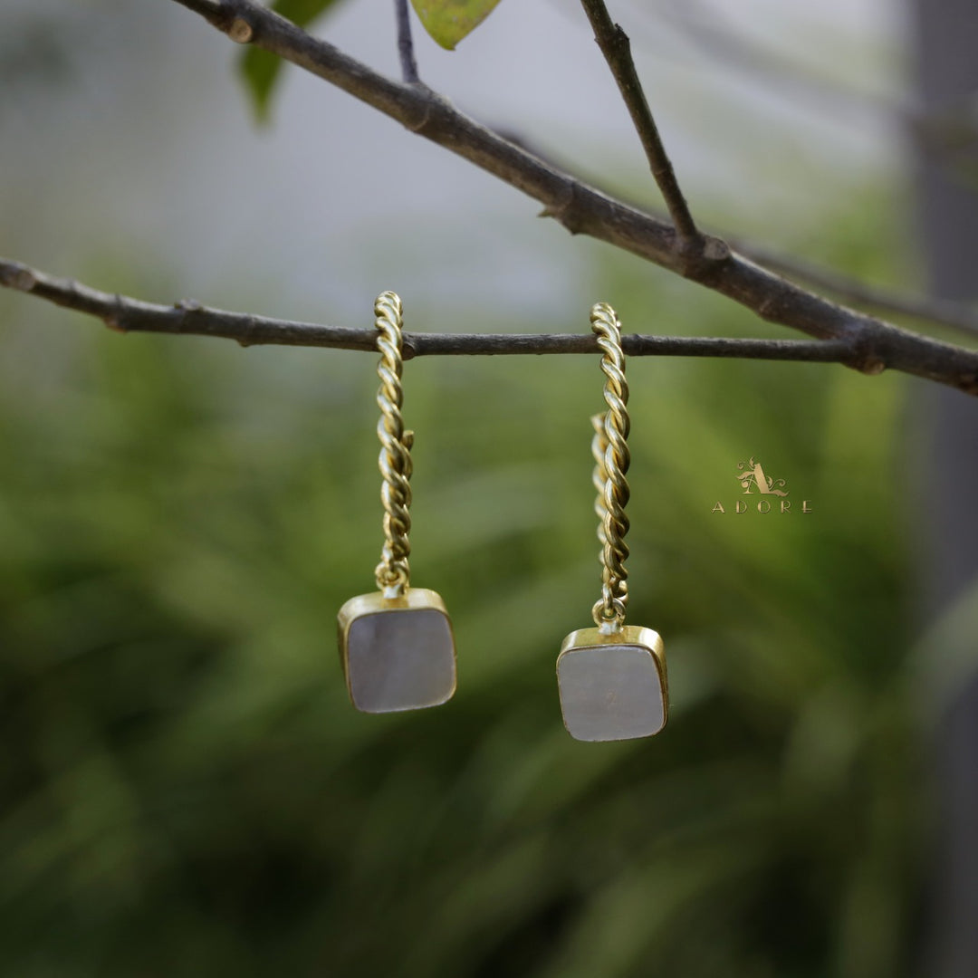Golden Twisted MOP Earring