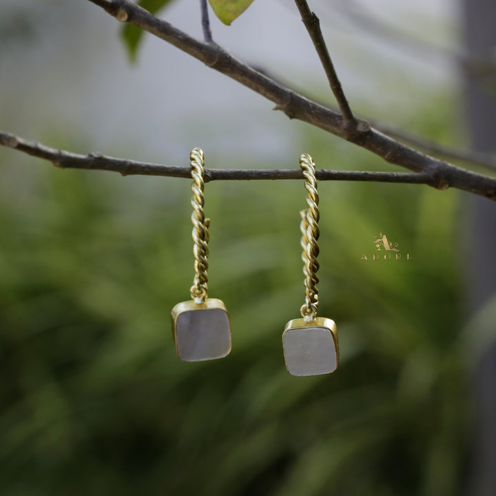 Golden Twisted MOP Earring