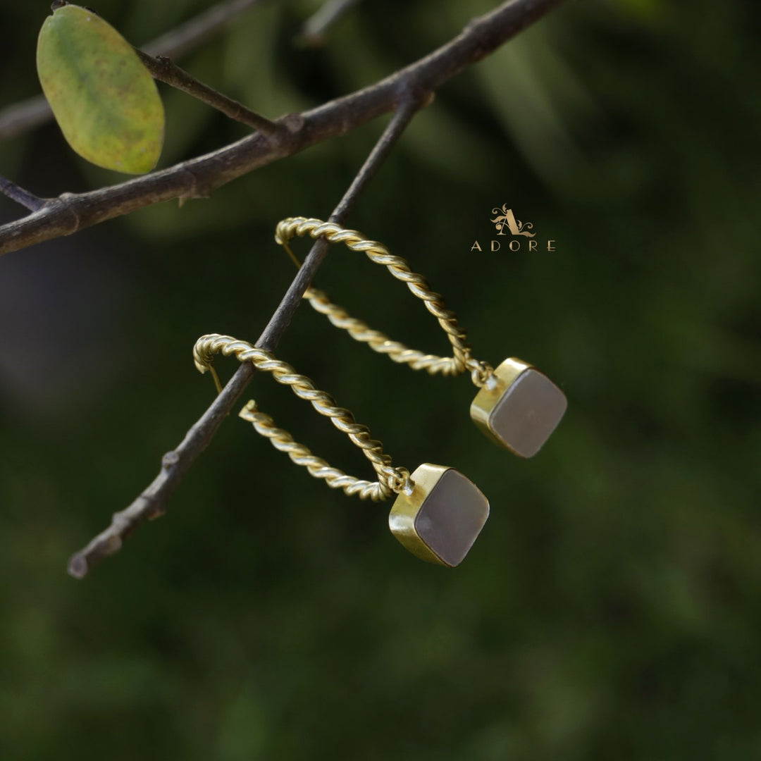 Golden Twisted MOP Earring