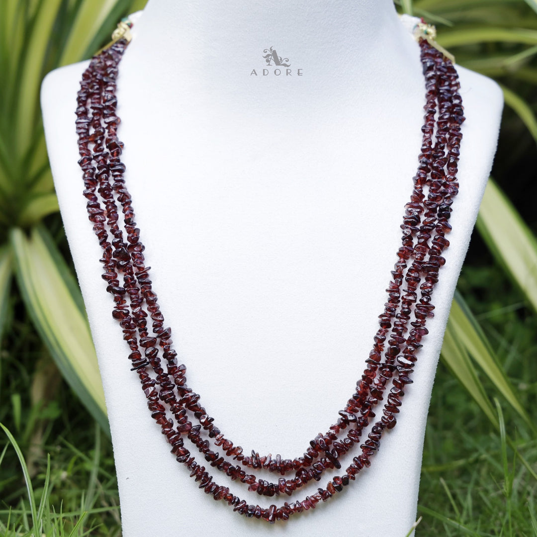 Lavendria 3 Layer Raw Stone Long Neckpiece