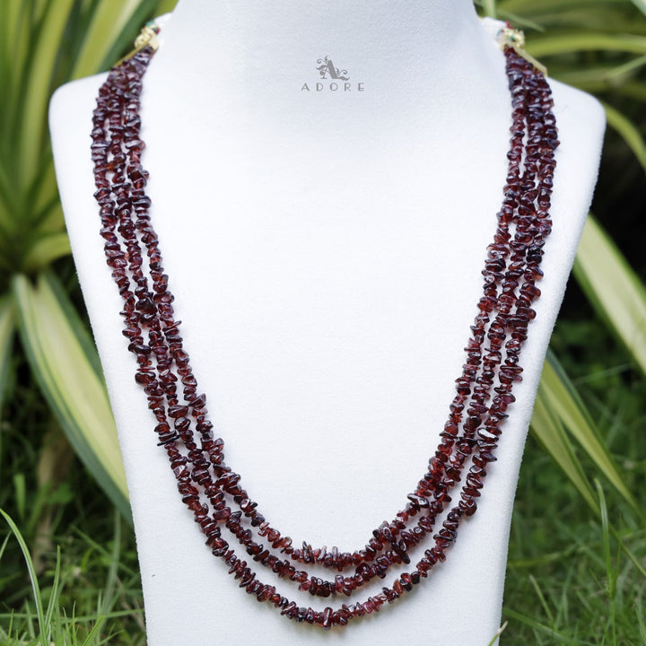 Lavendria 3 Layer Raw Stone Long Neckpiece