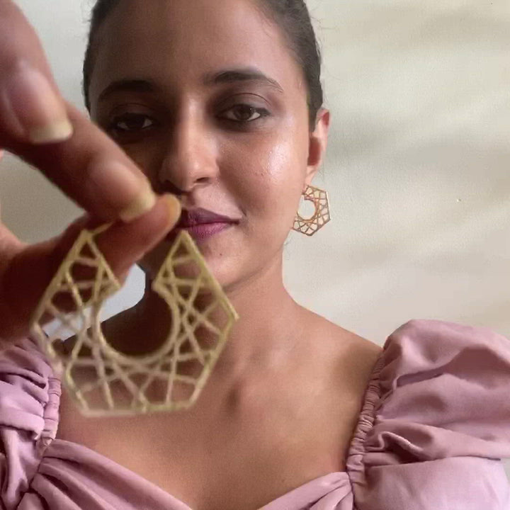 Golden Maze Earring