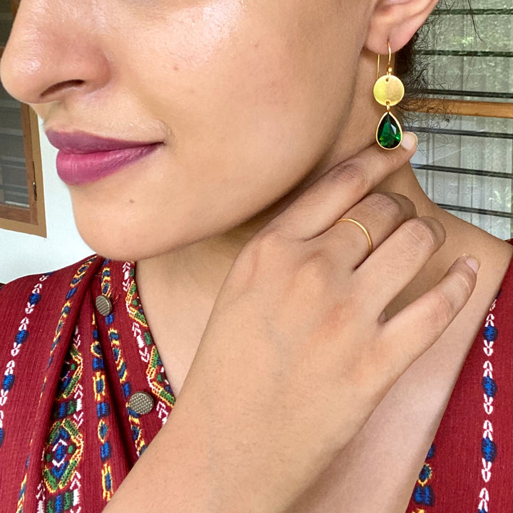 Golden Coin Drop Earring