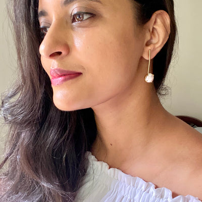 Golden Perseus Baroque Stick Earring