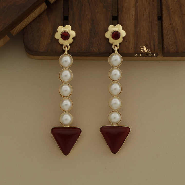Glossy Flower Arrow Earring