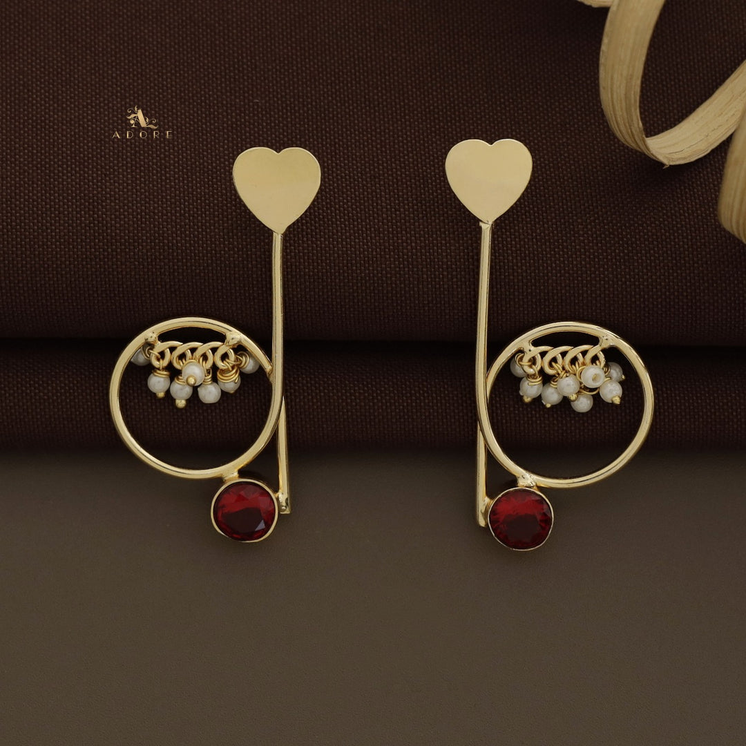Glossy Nemy Heart Cluster Pearl Earring