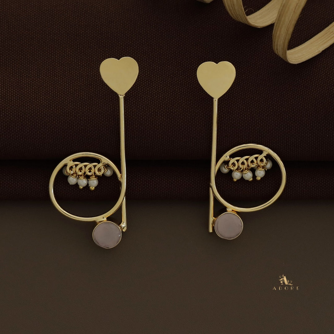 Glossy Nemy Heart Cluster Pearl Earring