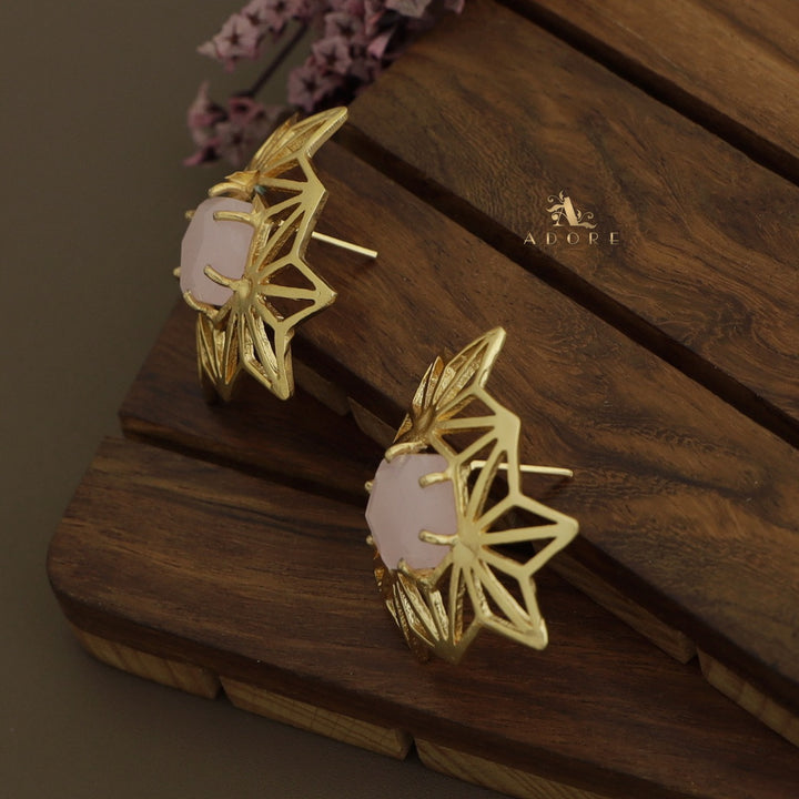 Golden Niles Hexa Stone Earring