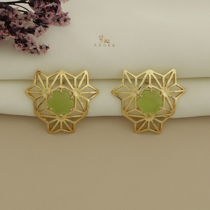 Golden Niles Hexa Stone Earring