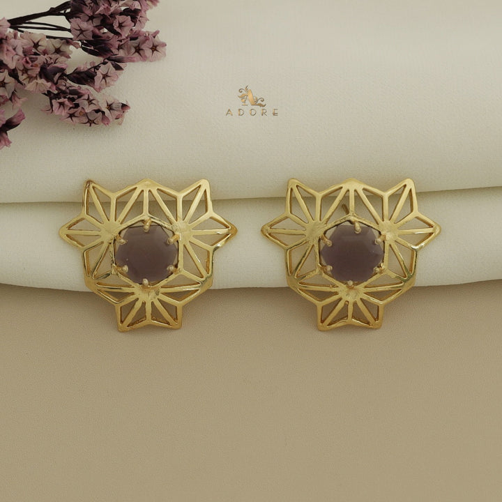 Golden Niles Hexa Stone Earring