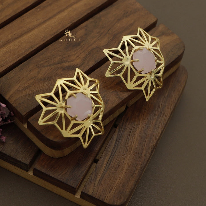 Golden Niles Hexa Stone Earring