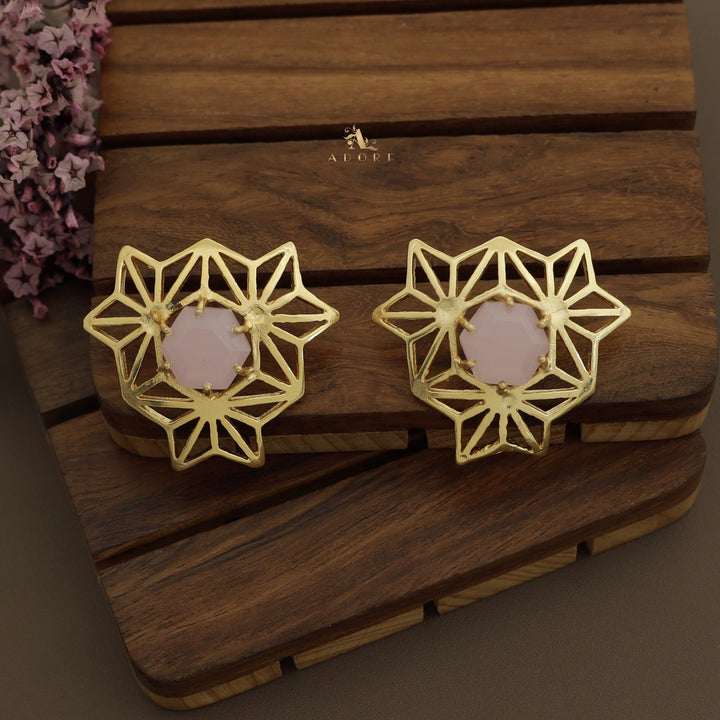 Golden Niles Hexa Stone Earring