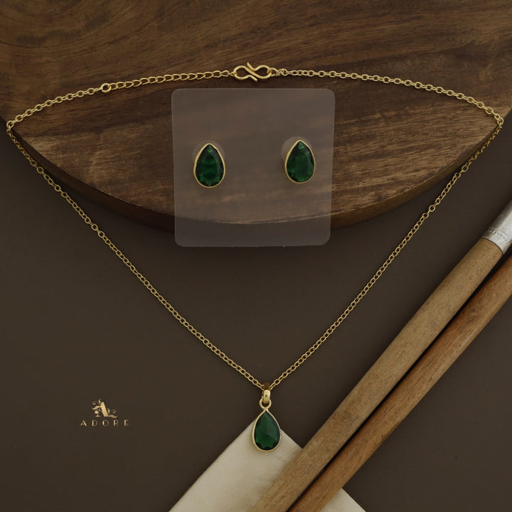 Seira Glossy Drop Neckpiece With Stud