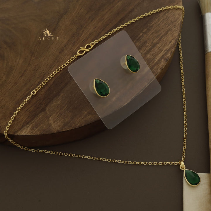 Seira Glossy Drop Neckpiece With Stud